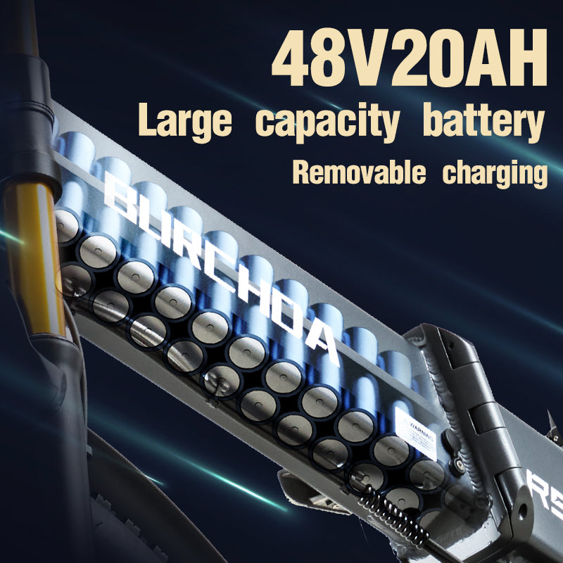 BURCHDA-R5pro-26 inch soft tail snow electric bike 4.0 tire