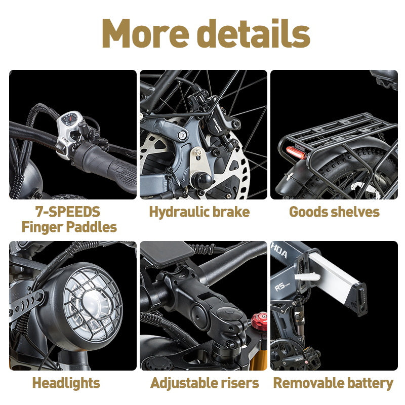 BURCHDA-R5pro-26 inch soft tail snow electric bike 4.0 tire