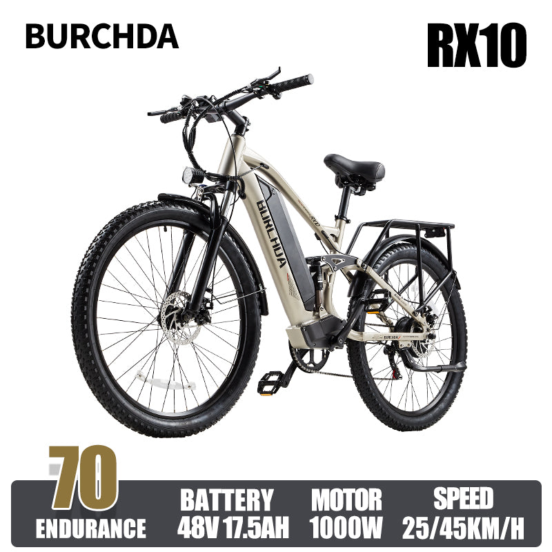 BURCHDA-RX10-27.5 inch soft tail mountain e-bike 2.8 tires