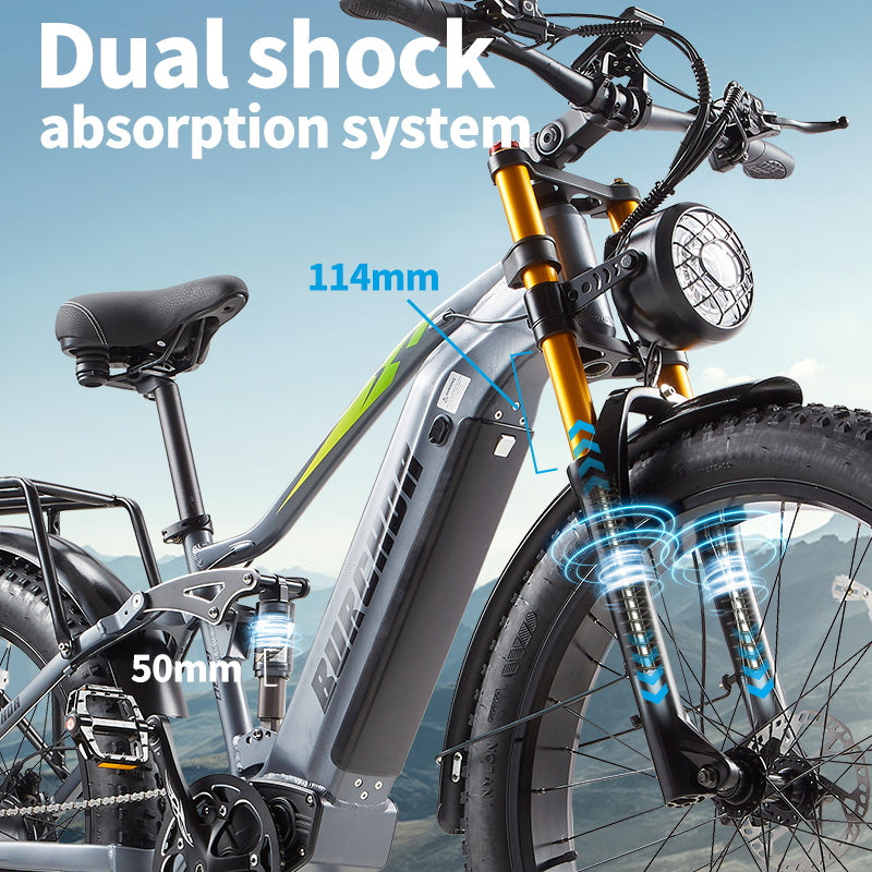 BURCHDA RX80-26 Inch Soft Tail Snow Electric Bike 4.0 Tires